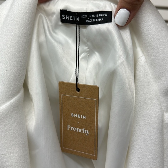 SHEIN Frenchy White Blazer Jacket Size Large - Picture 3 of 4